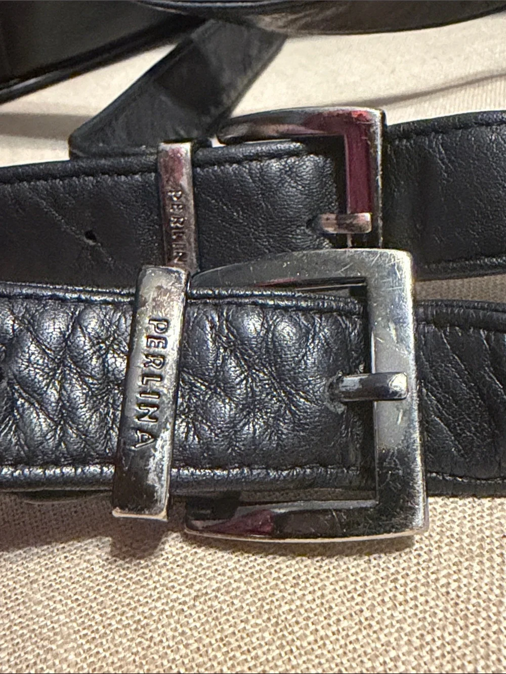 Perlina Black Leather Small Backpack